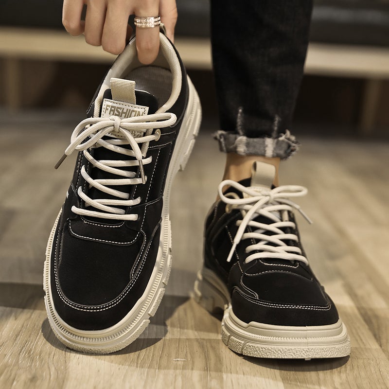 Men'S Shoes Work Casual Sports Board Shoes Thick-Soled Labor Insurance Shoes Low-Top Workwear Martin Trendy Boots - Image 1